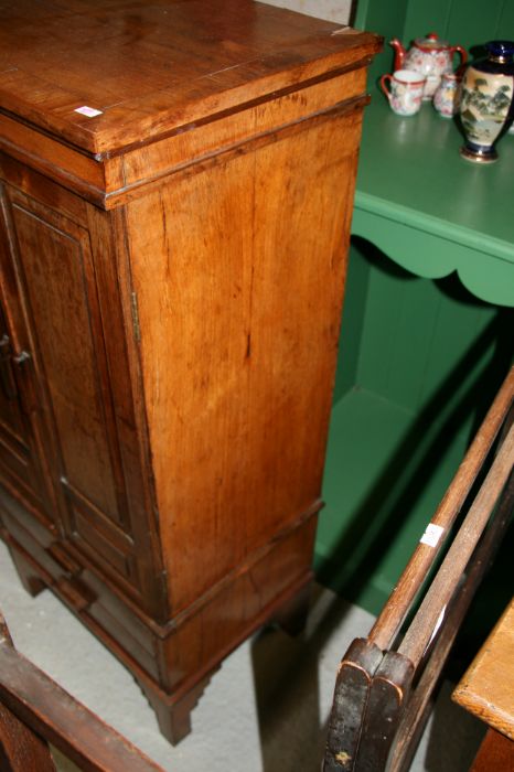 An early 20th century Cotswold school Gimson style side walnut cabinet, the pair of panelled doors - Image 7 of 9