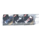 A collection of Quartzo 1:43 scale F1 Grand Prix winning cars including RE308, Brabham, Repco