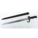 A clean example of the French Model 1892 Bayonet in its steel scabbard. Blade length 40cms (15.