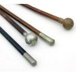 Four WWII period swagger sticks including Royal Air Force and Boys Brigade (4)