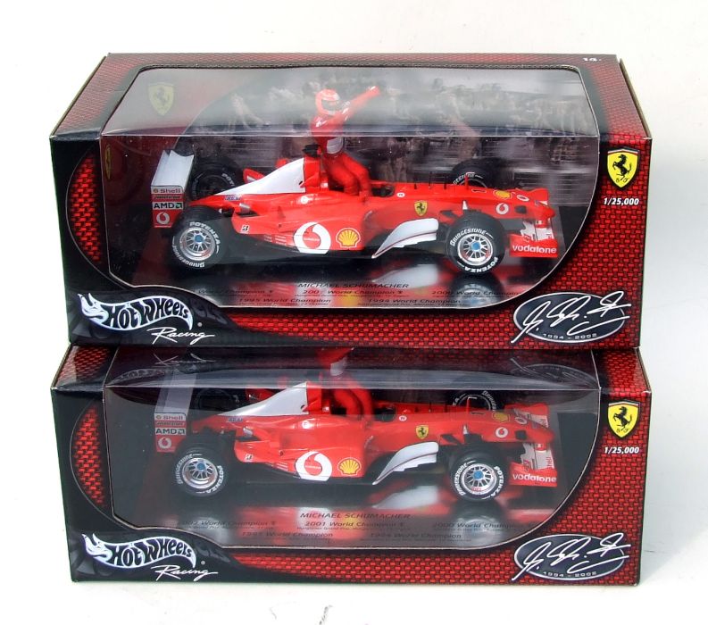 Two Hot Wheels 1:18 scale new old stock Michael Schumacher five times world champion limited edition - Image 2 of 2