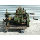 A Stuart Turner Ltd twin cylinder marine engine, rated at 8hp at 1500rpm, serial no. P55.ME608755,