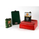 An auto jumblers lot comprising a vintage Texaco Job Sheet Clipboard, 23cms wide; a Castrol XL 2l