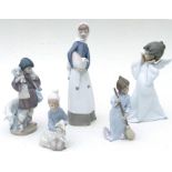 A quantity of Lladro figures to include an Angel, Shepherdess and others similar (5).Condition