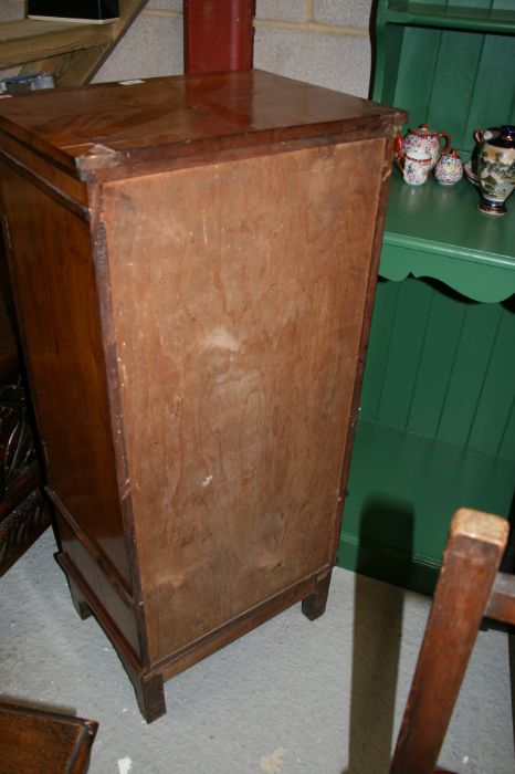 An early 20th century Cotswold school Gimson style side walnut cabinet, the pair of panelled doors - Image 2 of 9