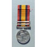 A Dorset Regiment Queens South Africa medal with Tugela Heights and Relief of Ladysmith clasps named