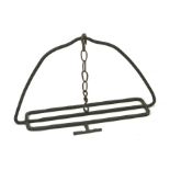 A cast iron inglenook pan hook, 45cms high.