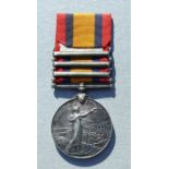 A Gordon Highlanders Queens South Africa medal with Cape Colony, Laings Nek & Belfast clasps named