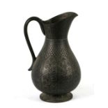 An Indian Bidri ware water jug, 25cms high.