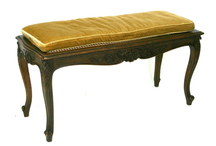 A French stained beech window seat with caned seat, 101cms wide.Condition ReportCane seat in good - Image 2 of 2