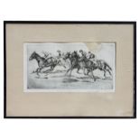 After M Green - Horse Racing - engraving, signed in pencil to the margin, framed & glazed, 38 by