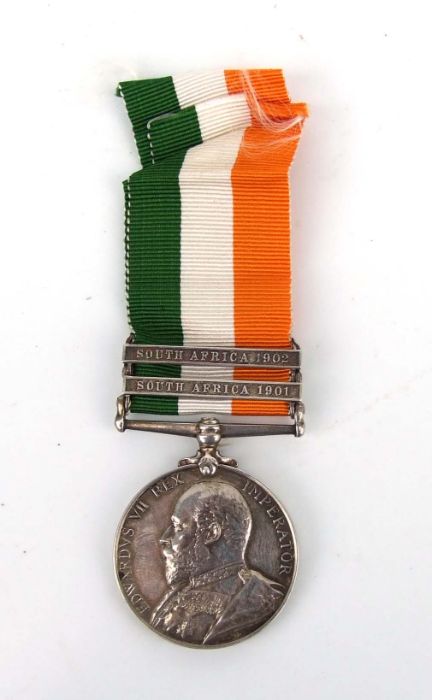 A Royal Scots Fusiliers Kings South Africa medal with SA1901 & SA1902 clasps named to 2666 JOHN