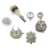 Scottish cap badges including Black Watch, Toronto Scottish, 48th Highlanders, Gordon Highlanders,