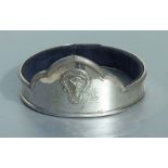 A white metal ceremonial goat collar with The Royal British Legion crest, 16cms wide.