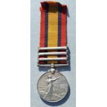 A 9th Lancers Queens South Africa medal (ghost dates) with Cape Colony & Orange Free State clasps