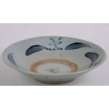 A South East Asian Export blue & white shallow dish, 20cms diameter.