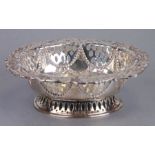 A Victorian pierced silver footed bowl, London 1892, 15cms wide, weight 132g.