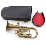 A Couesnon brass euphonium made for Bill Lewington Ltd, 53cms high, cased.