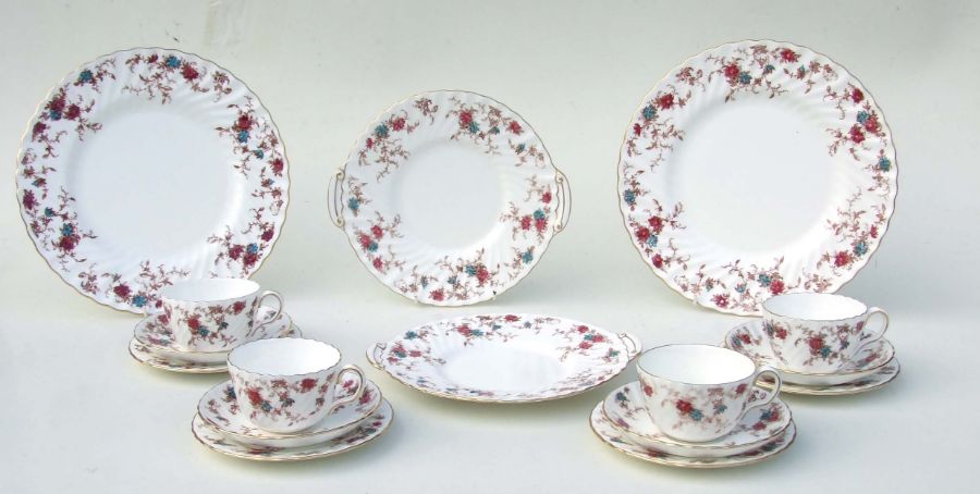 A Minton Ancestral pattern tea set. - Image 4 of 5