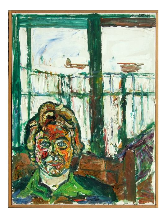 John Bratby (1928-1992) - Lady in Front of a Window - oil on canvas, signed top right, framed, 46 by