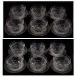 A set of twelve 19th century cut glass ice plates, 15.5cms diameter; together with a matching set of