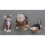 Three Royal Crown Derby paperweights to include a bulldog, cat and wren (3).Condition ReportAll in