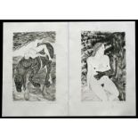 Lin Jammet (1958-2017) - Stylised Study Figure on Horseback - artist's proof, numbered 5/5, signed &