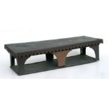 A copper table warming stand, 62cms wide.