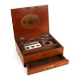 A Reeves & Sons mahogany artist box with drawer. 22cm wide
