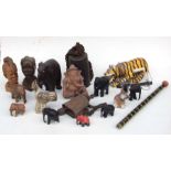 A quantity of African tribal carvings and other items