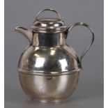 A Victorian silver Jersey milk jug and cover, Chester 1898, weight 108g, 10cms high.