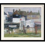 Edward Callam (1904-1980) - The Barbican, Sandwich, Kent - oil on board, framed, 76 by 60cms.