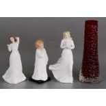 Three Royal Doulton figures - 'Loving You' HN3389; 'With Love' HN3393 and 'Darling' HN1985';