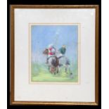 Constance Halford- Thompson (20th century British) - Polo Players - pastel, monogrammed lower right,