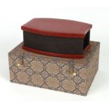 A Chinese lacquer ink box with red seal mark to the underside, 20cms long.