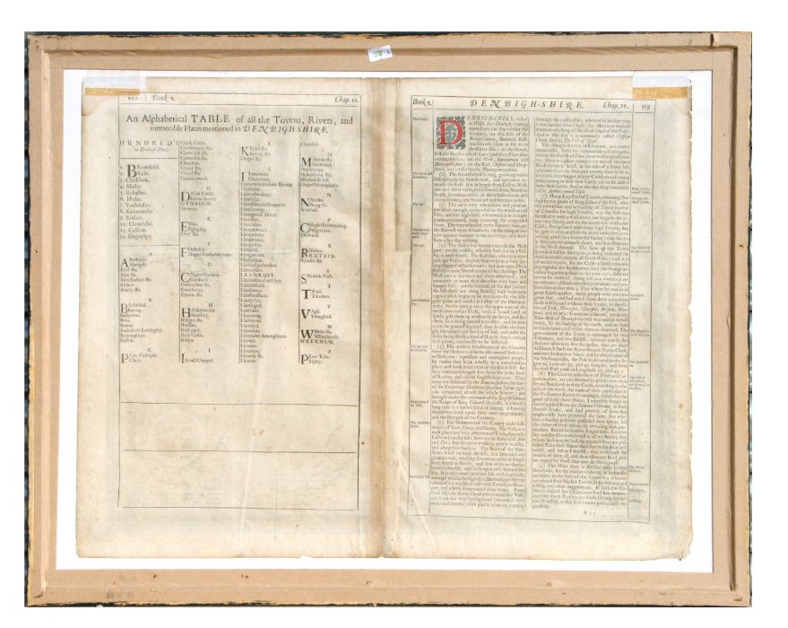 John Speed (1552-1629) - Denbighshire - a 17th century hand-tinted map with armorials and vignette - Image 2 of 2