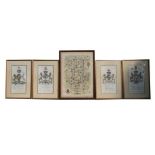 A set of four 19th century engravings of hand coloured armorials - Earl Uxbridge, Earl of