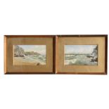 Victorian school - a pair of seascape, watercolours heightened with body colour, both framed &