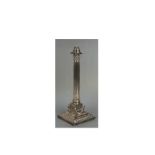 A Mackay & Chisholm, Edinburgh, silver plated Corinthian column table lamp, 35cms high.Condition