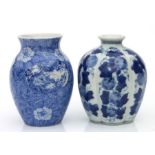 A Chinese blue & white vase decorated with fruit and foliage, four character blue mark to the