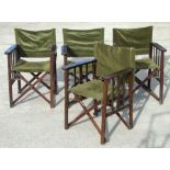 A set of four early 20th century folding director's chairs.