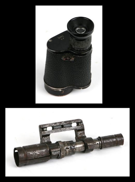 A WWII German ZF-41 Sniper scope / sight, code stamped 'CxM', 16cms long; together with a code