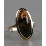 A 9ct gold and tiger's eye dress ring, approx UK size 'U', weight 4.7g.