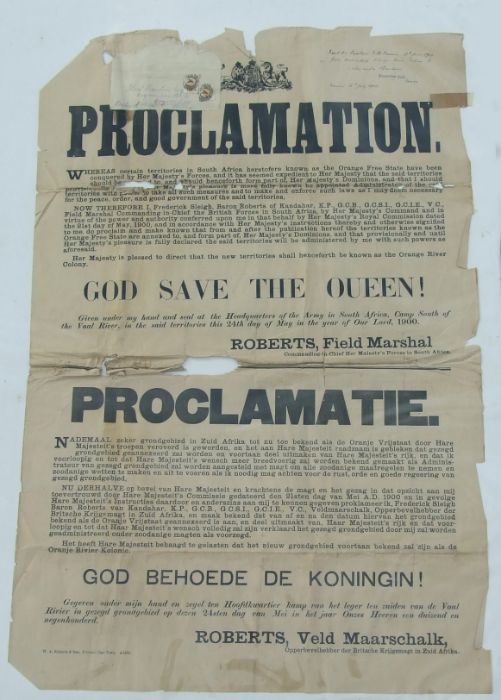 An original late Victorian Boer War Proclamation poster with both British and Afrikaans text, posted - Image 3 of 6