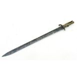 An English 1847 Pattern Brunswick sword bayonet. Blade length 55cms (21.75ins)