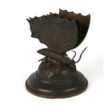 An early 20th century French brass letter or paper holder in the form of a butterfly, 10cms wide.