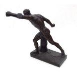 After the antique. A bronzed composite study of a male nude, 49cms high.