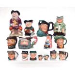 A quantity of character jugs to include Royal Doulton Fallstaff, Beefeater, Tony Weller and others.