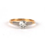 An 18ct gold diamond solitaire ring, approx. UK size 'R', diamond approx. 6mm diameter (approx. .