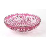 A large Bohemian ruby overlay glass bowl, 29cms diameter.Condition ReportVery good condition with no